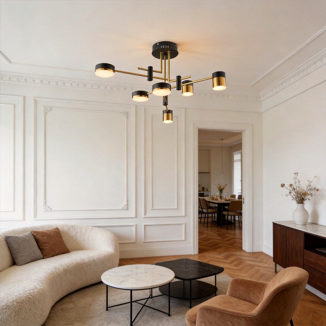 Astraios - Black and Gold Sputnik Chandelier