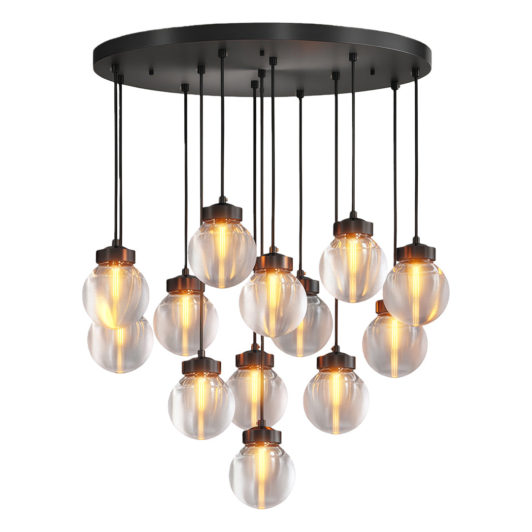 Aglaia - Brass and Glass Globe Chandelier