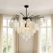 Pyrrha - Matte Black and Clear Glass Chandelier