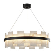 Elara - Brass and Stone Ring Chandelier