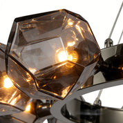 Alekto - Black Ring Chandelier with Glass Shades