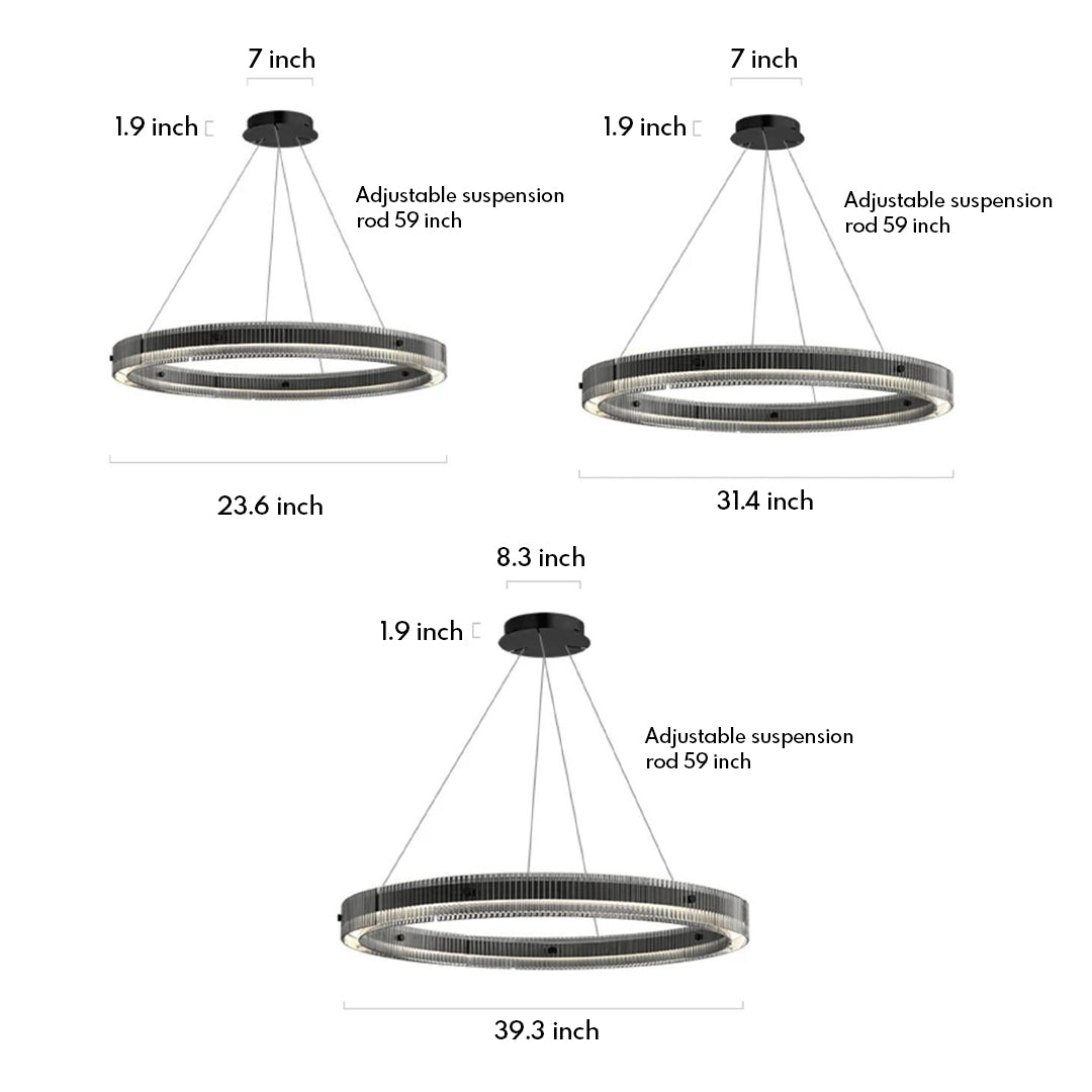 Nestor - Clear Halo Ring Pendant Light