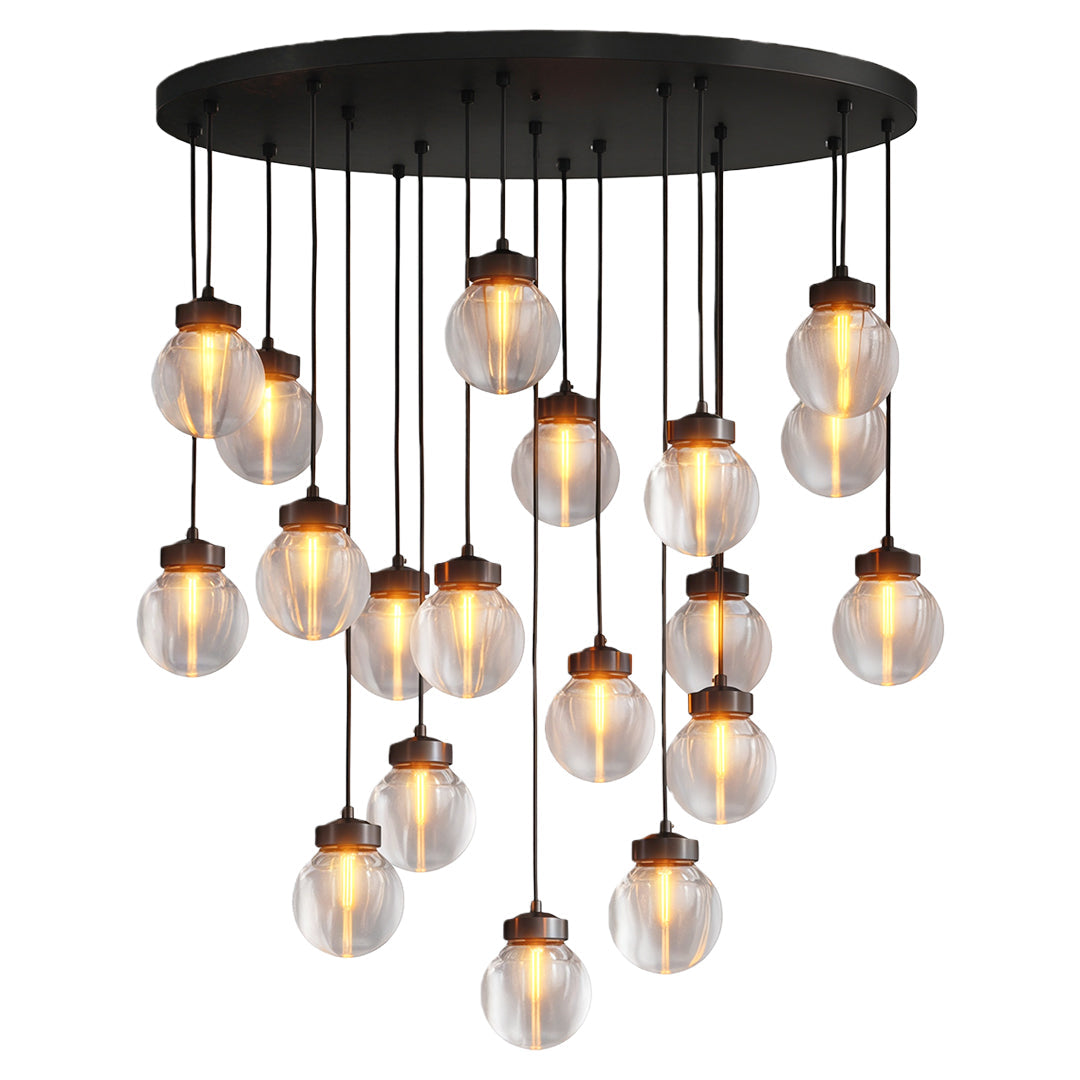 Aglaia - Brass and Glass Globe Chandelier