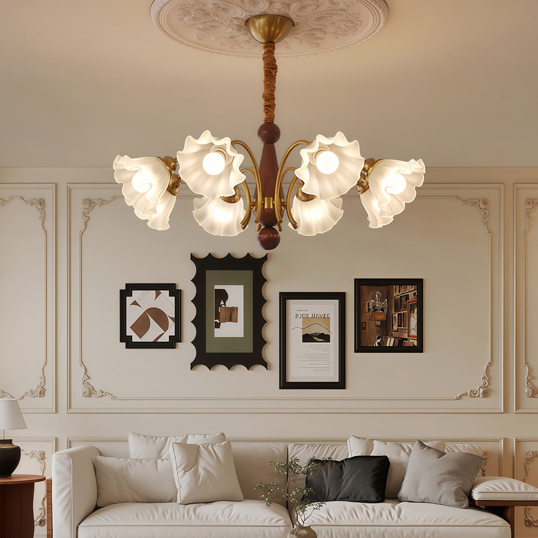 Demophon - Lily Flower Glass Chandelier