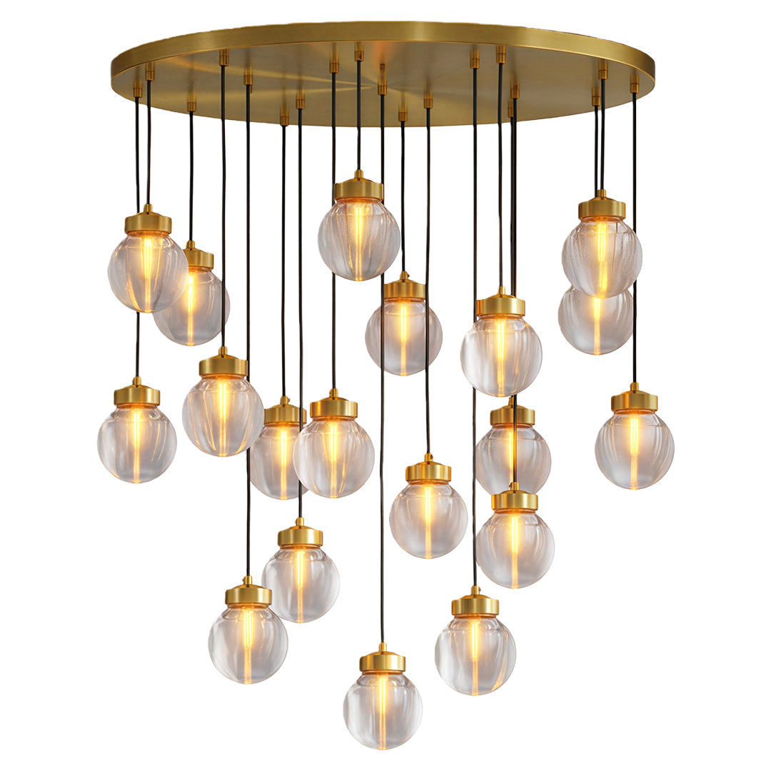 Aglaia - Brass and Glass Globe Chandelier