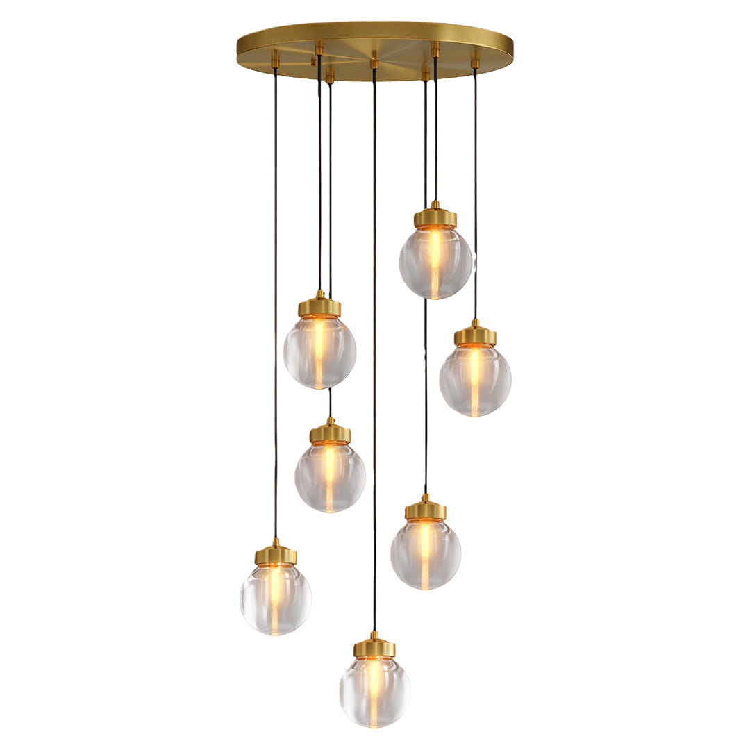 Aglaia - Brass and Glass Globe Chandelier