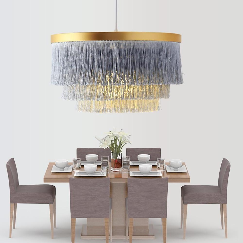 Dorotheos - Tiered Fabric Fringe Chandelier