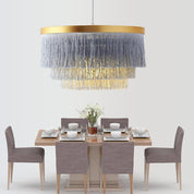 Dorotheos - Tiered Fabric Fringe Chandelier