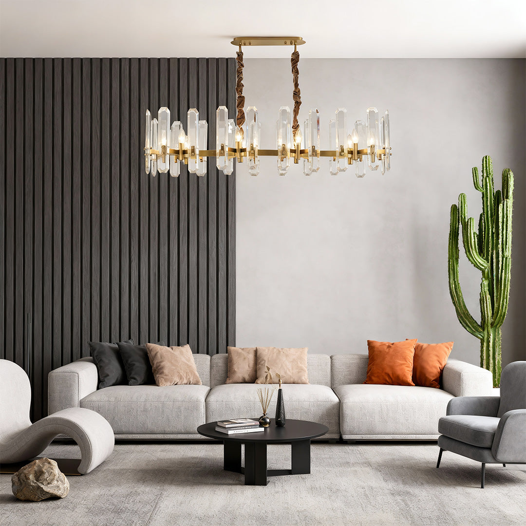 Euphrosyne - Brass and Glass Modern Chandelier