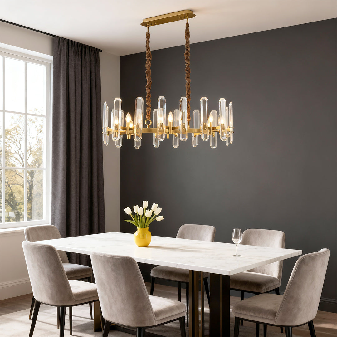 Euphrosyne - Brass and Glass Modern Chandelier