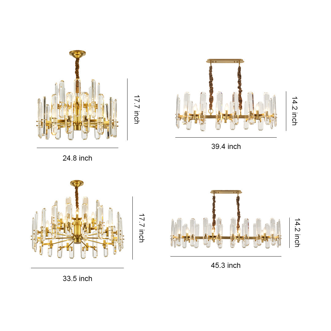 Euphrosyne - Brass and Glass Modern Chandelier