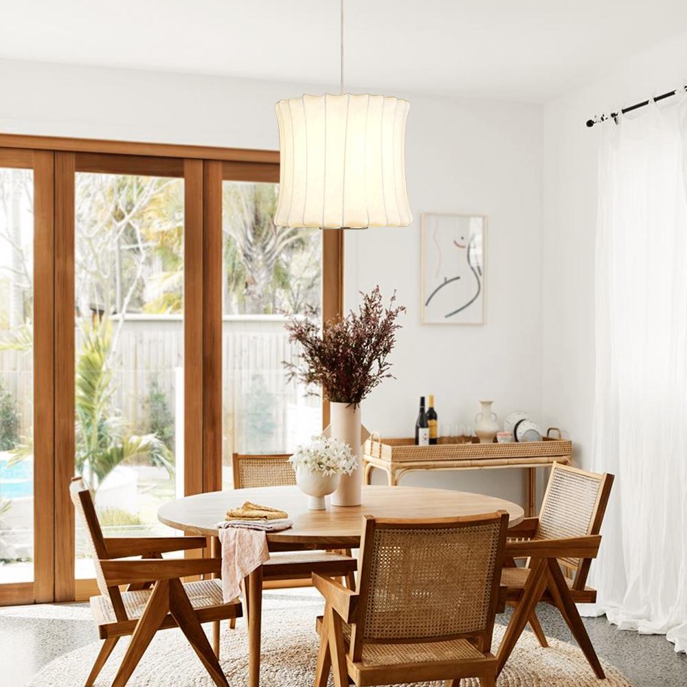 Chandelierias-Contemporary Bubble Silk Pendant Light-Pendant-Drum-