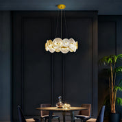 Bakchylides - Brass Frame Glass Chandelier