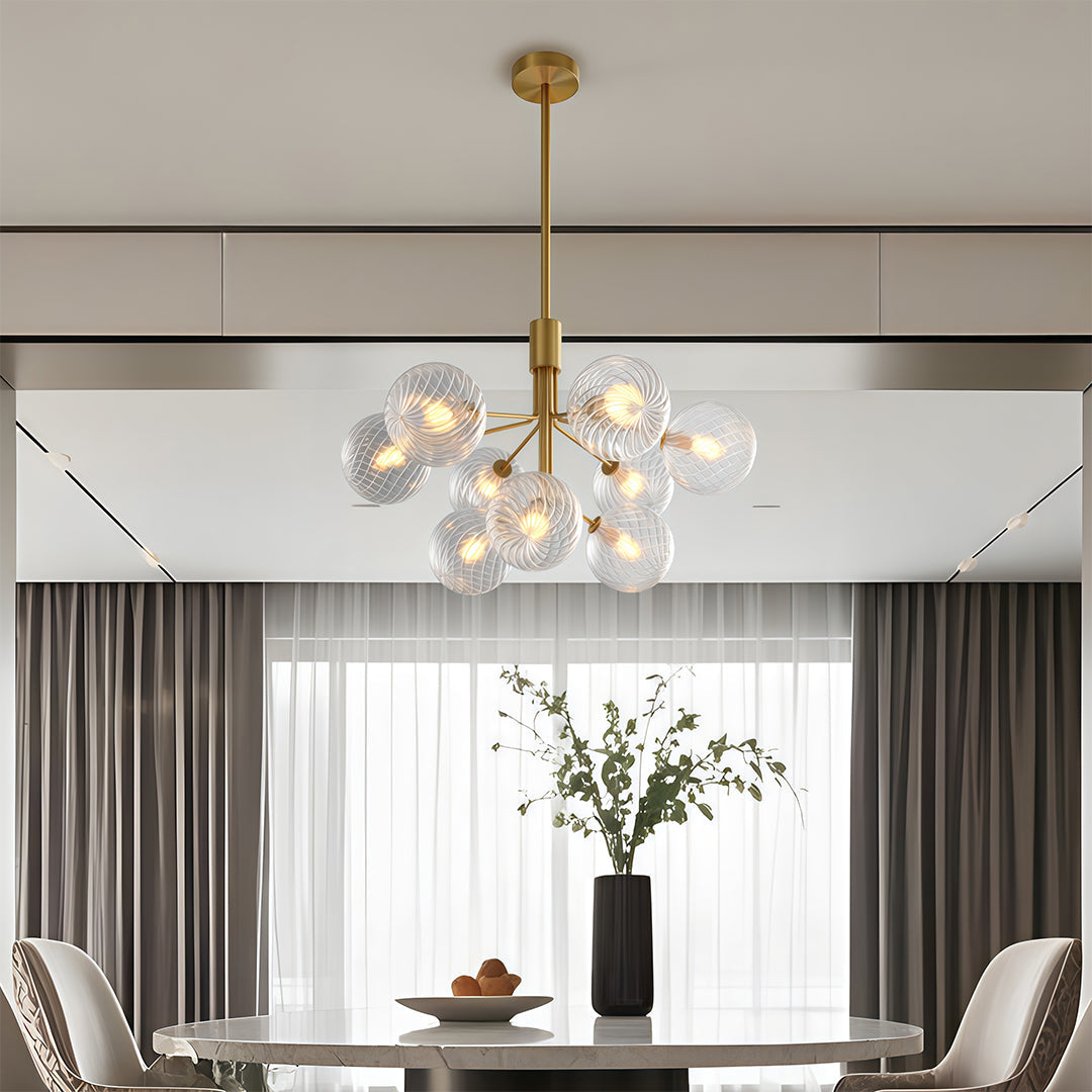 Cassia - Solid Copper Glass Ball Chandelier