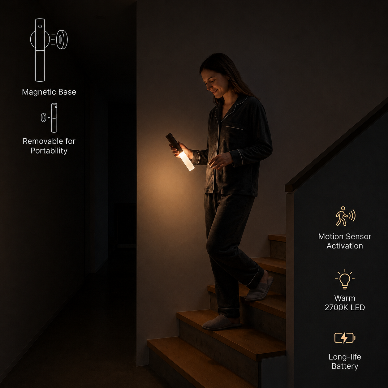 Adonis - Magnetic LED Motion Sensor Night Light