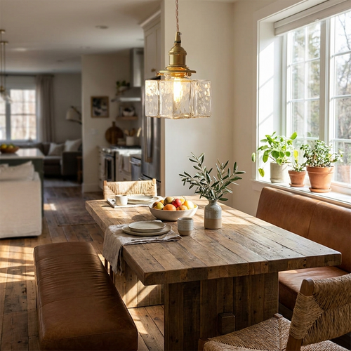 Aurelia - Jewel Glass Brass Pendant Light