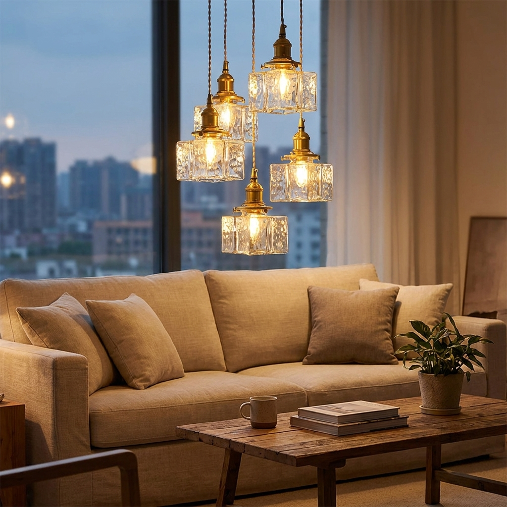 Aurelia - Jewel Glass Brass Pendant Light