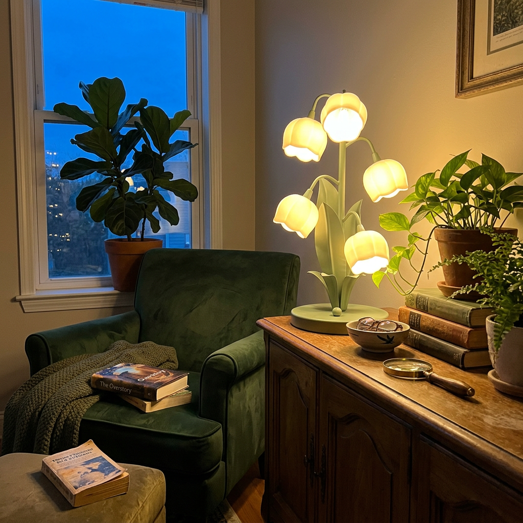 Theia - Bell Orchid Table Lamp
