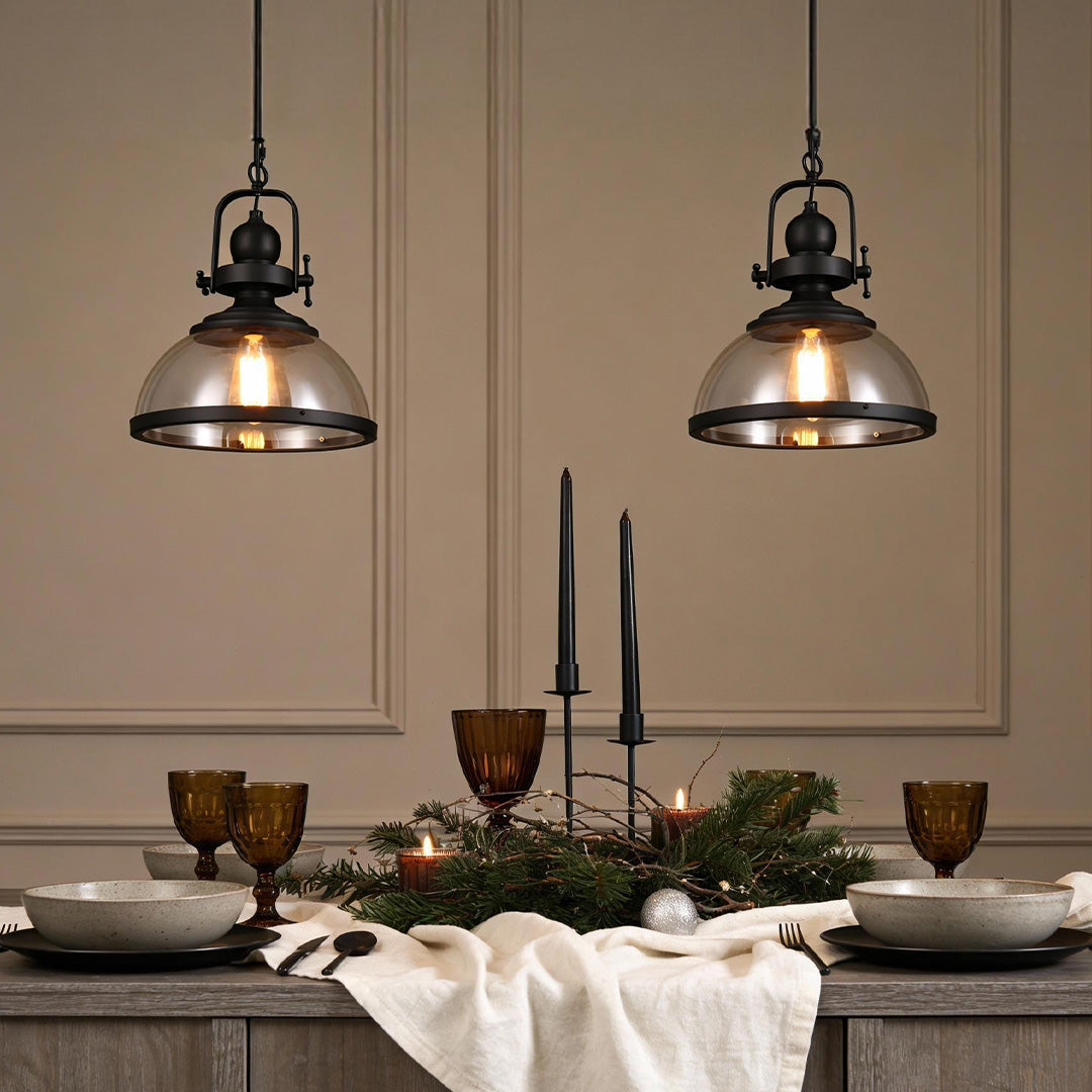 Iris - Clear Glass Dome Pendant Light