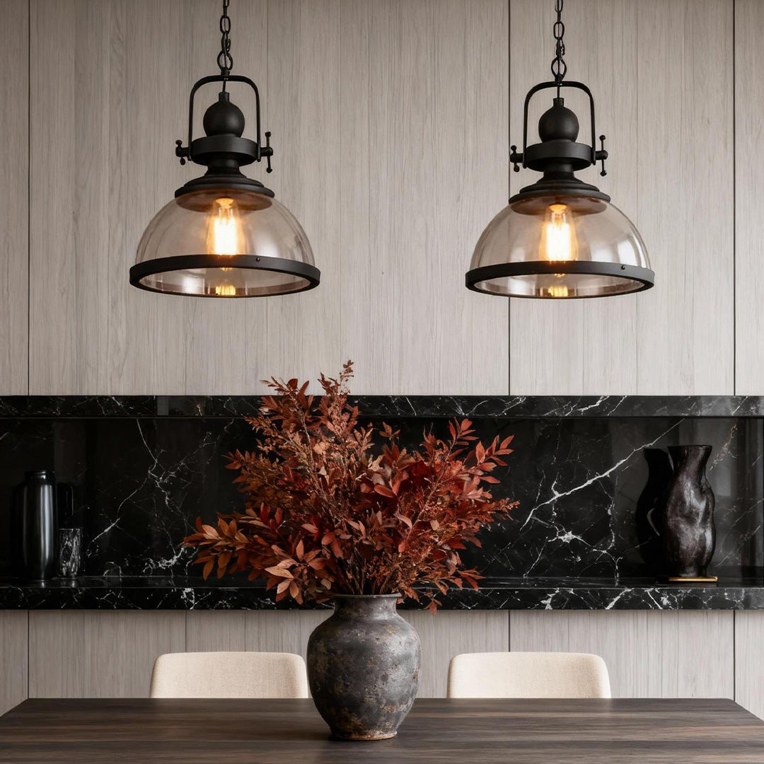Iris - Clear Glass Dome Pendant Light