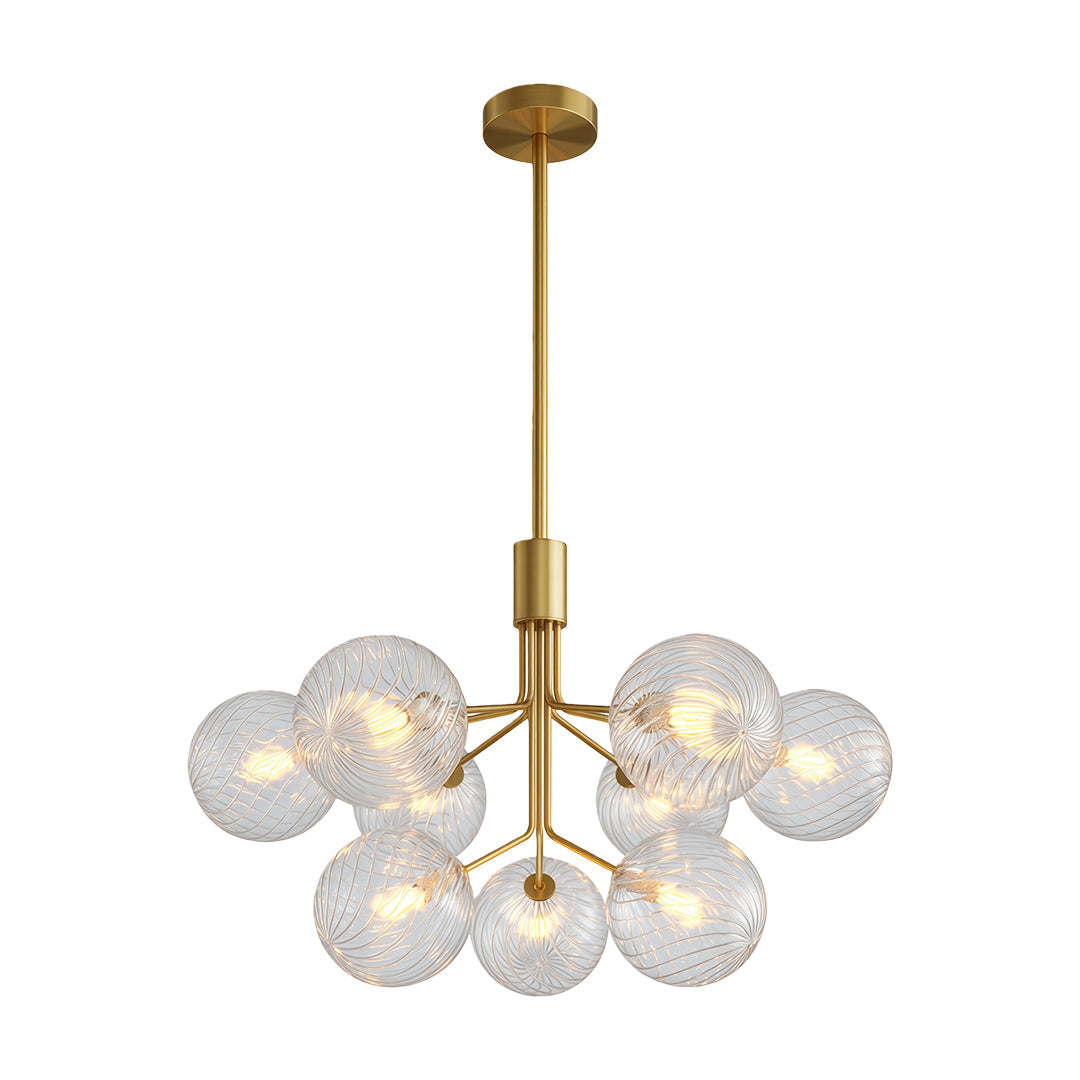 Cassia - Solid Copper Glass Ball Chandelier