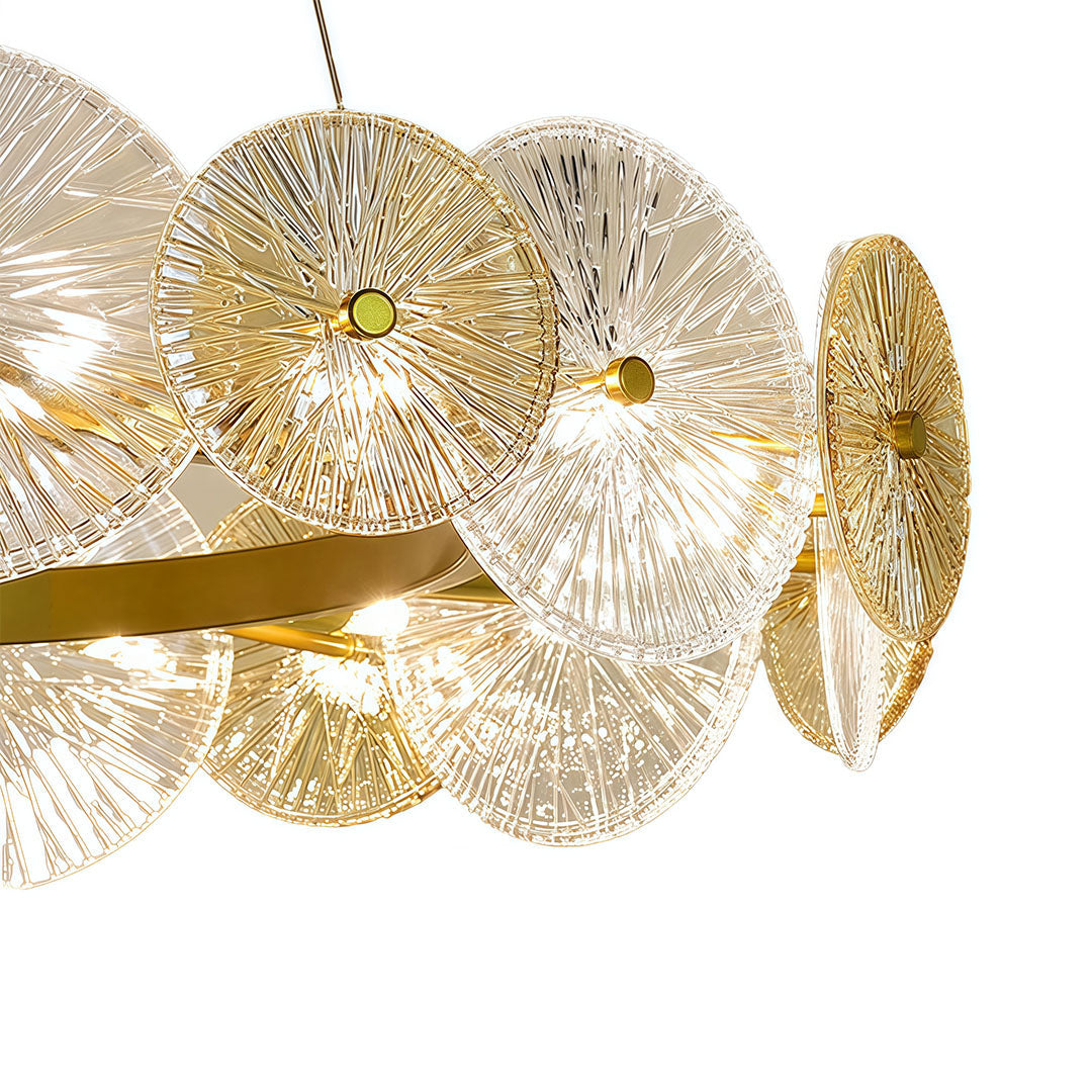 Bakchylides - Brass Frame Glass Chandelier