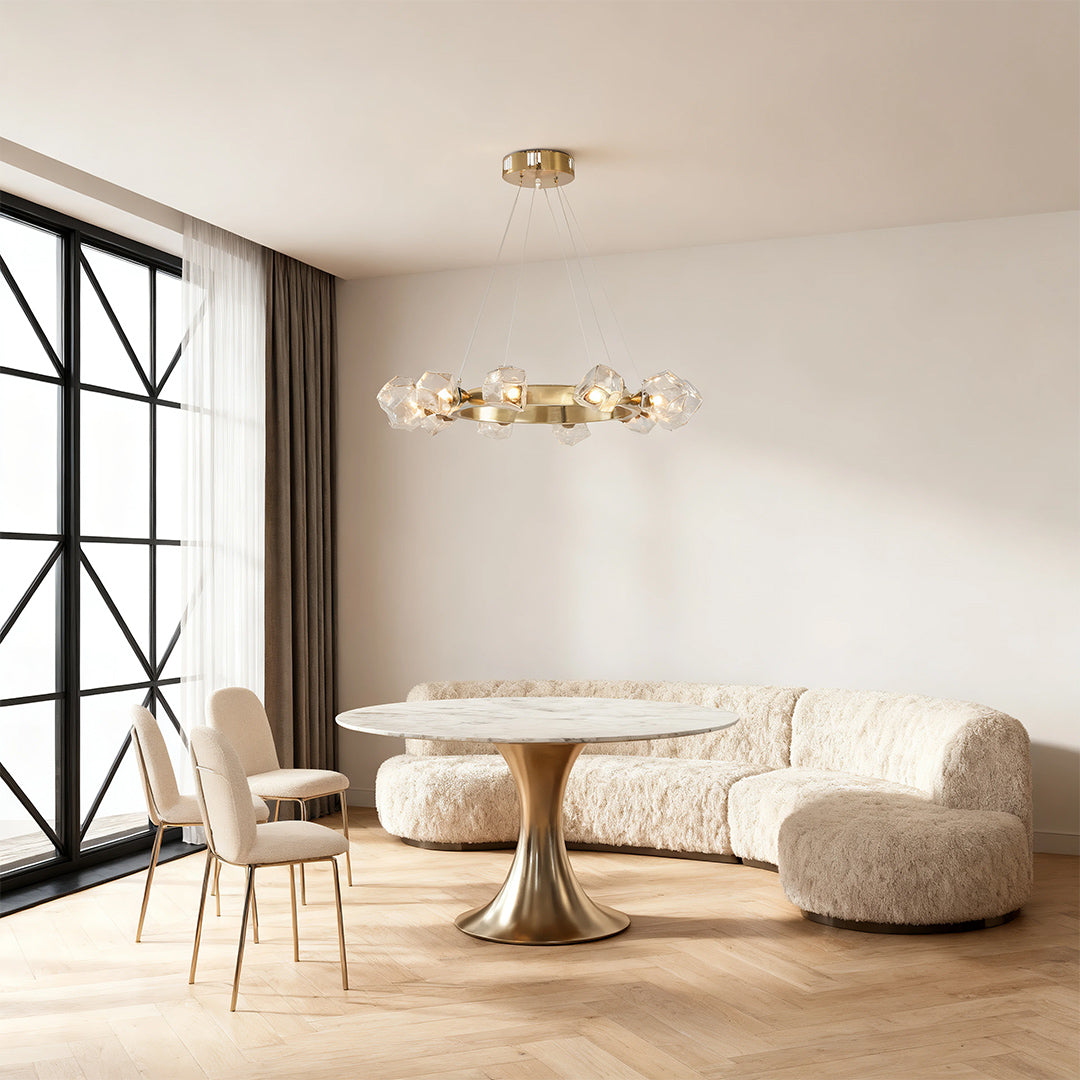 Praxis - Gold Ring Glass Chandelier