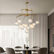 Lysandra - Brass and Glass Globe Chandelier
