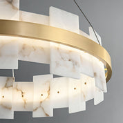 Elara - Brass and Stone Ring Chandelier
