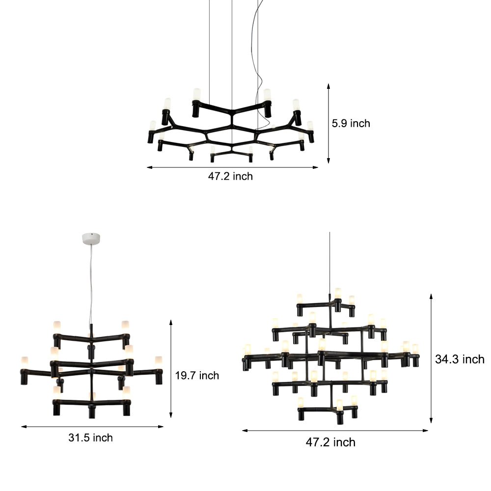 Euthymios - Geometric Layered Nordic Chandelier