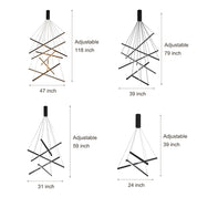 Pheres - Black Crossed Arm LED Chandelier
