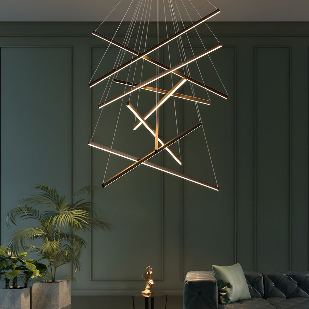 Pheres - Black Crossed Arm LED Chandelier