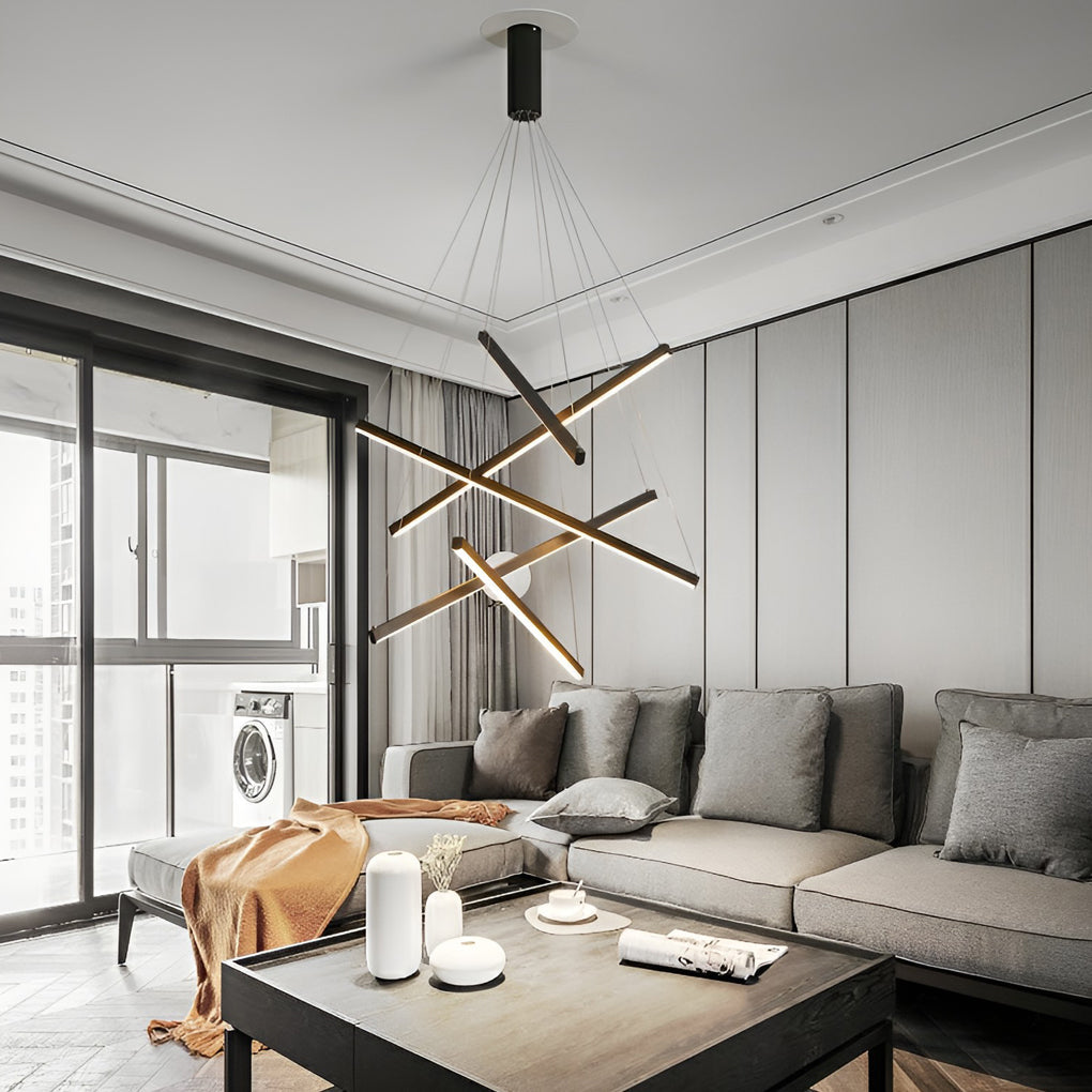 Pheres - Black Crossed Arm LED Chandelier