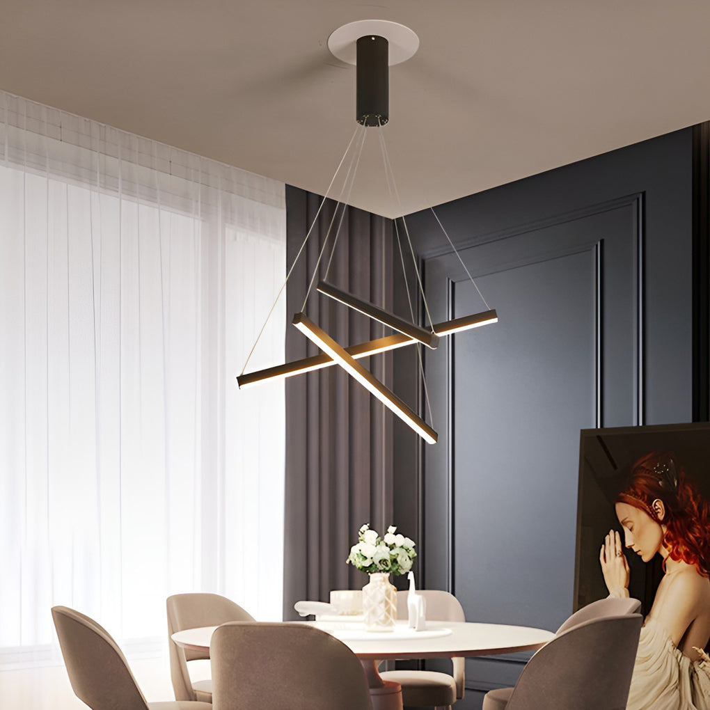 Pheres - Black Crossed Arm LED Chandelier