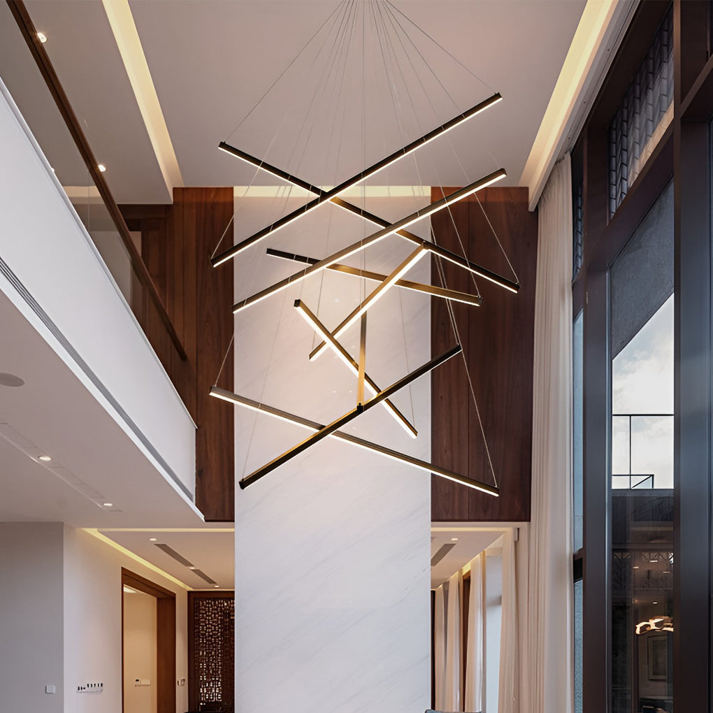 Pheres - Black Crossed Arm LED Chandelier