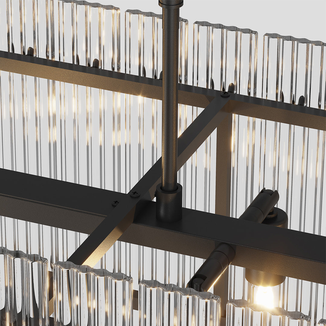 Epikles - Iron and Glass Multi-Head Chandelier
