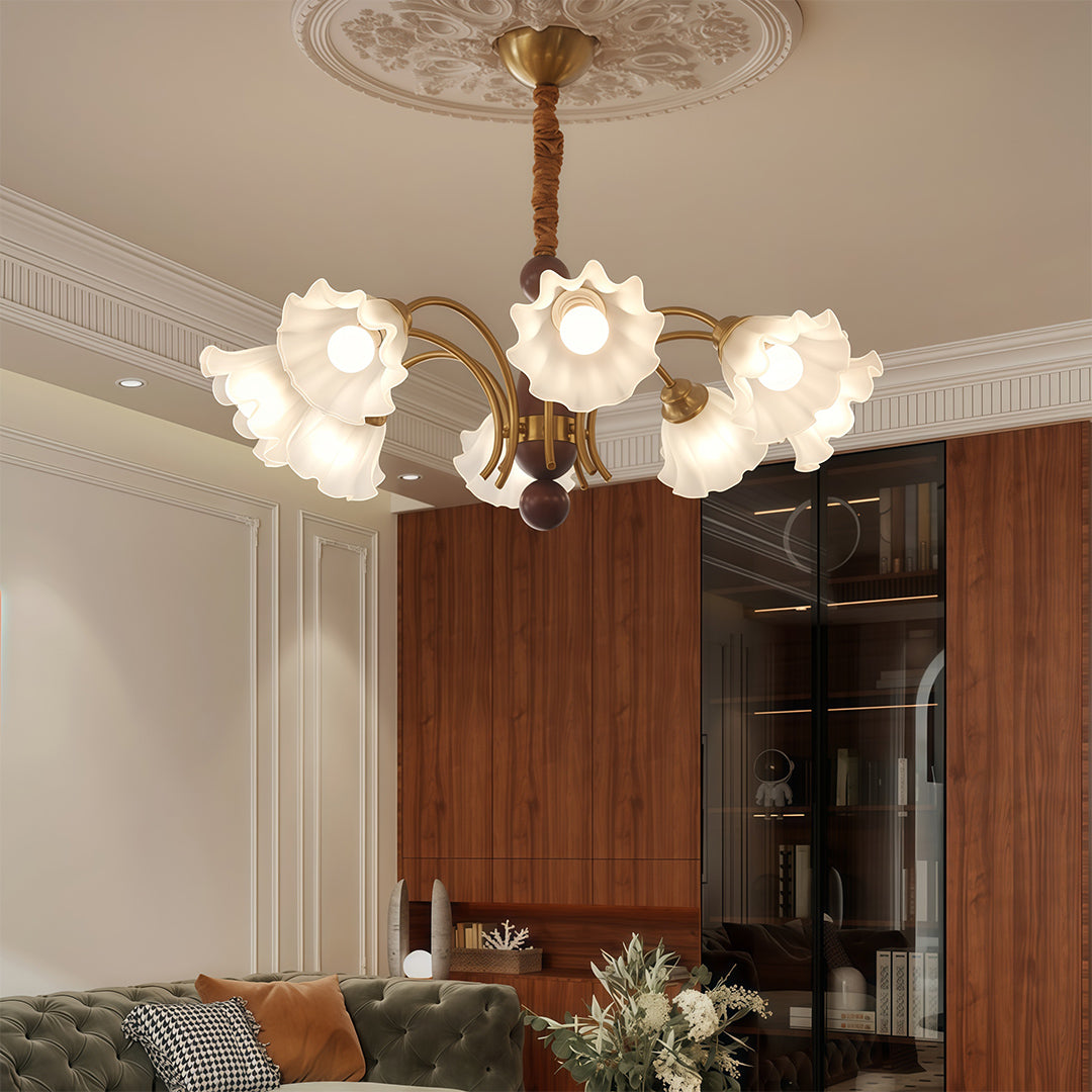 Demophon - Lily Flower Glass Chandelier