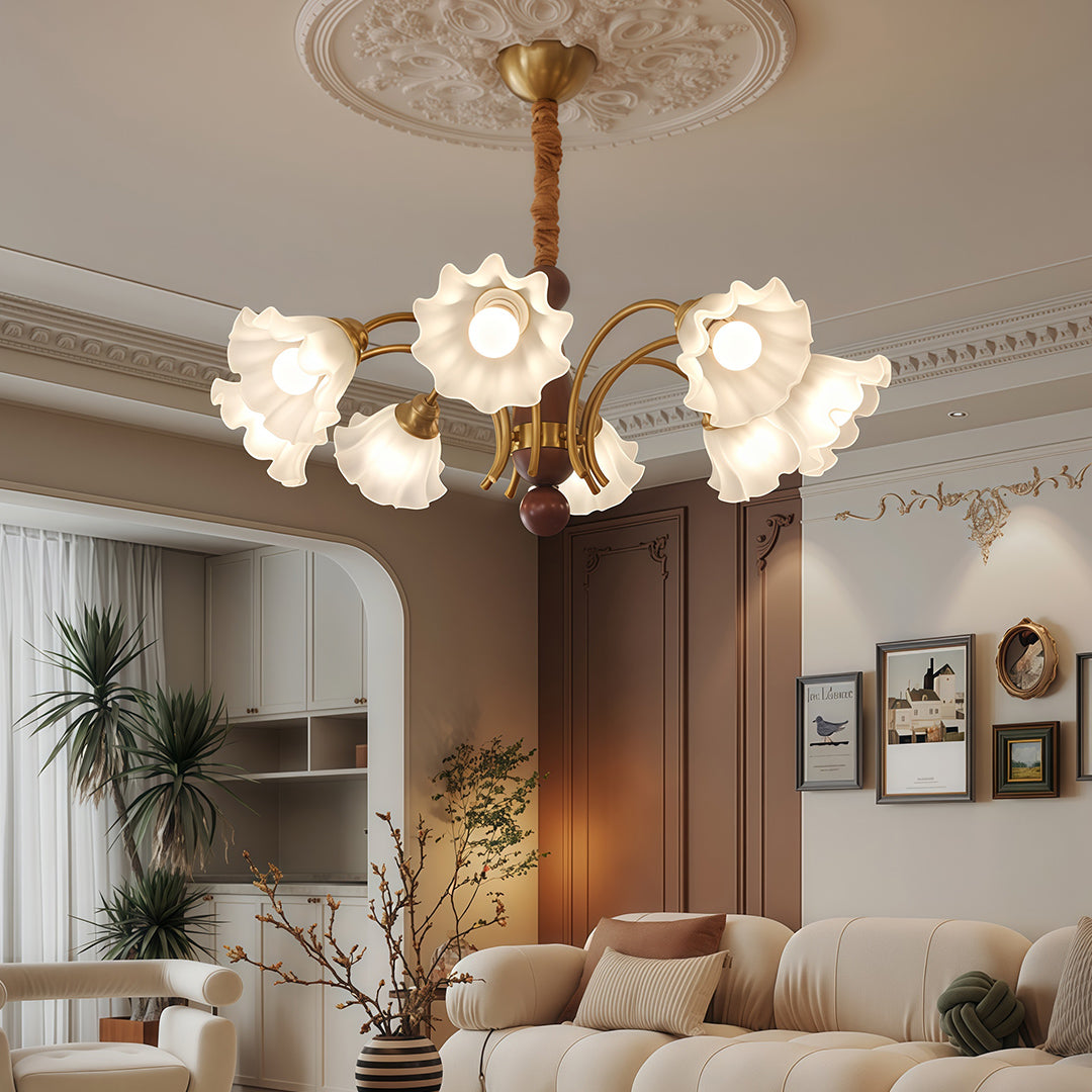 Demophon - Lily Flower Glass Chandelier