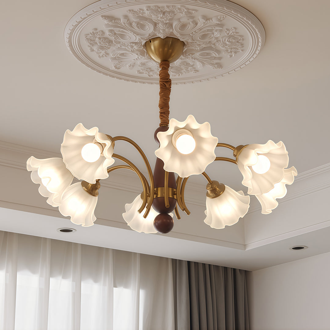 Demophon - Lily Flower Glass Chandelier