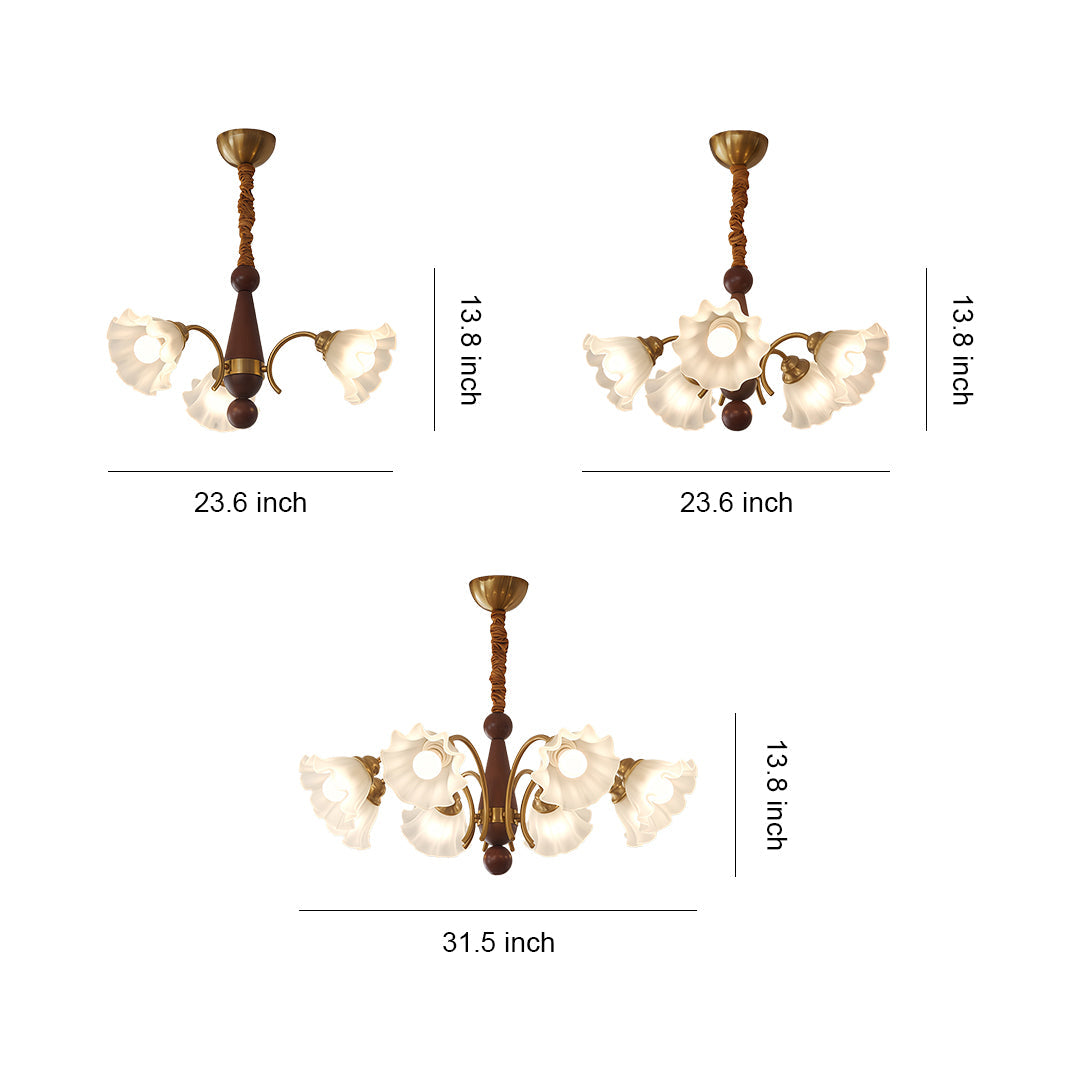 Demophon - Lily Flower Glass Chandelier