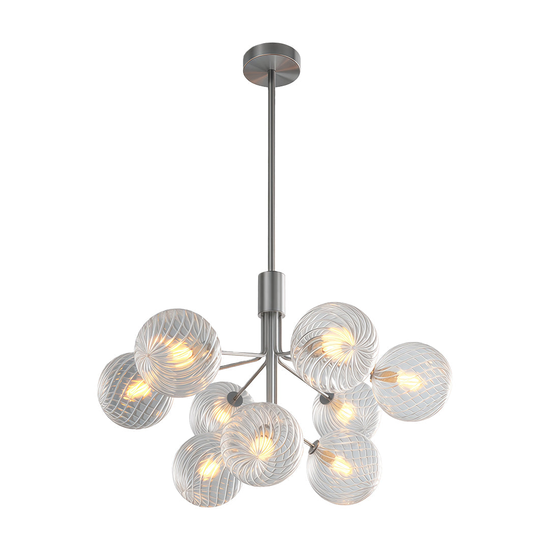 Cassia - Solid Copper Glass Ball Chandelier