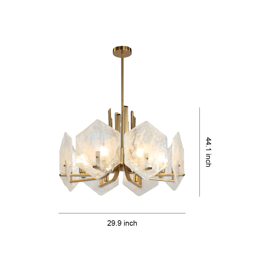 Leandros - Gold Geometric Glass Chandelier