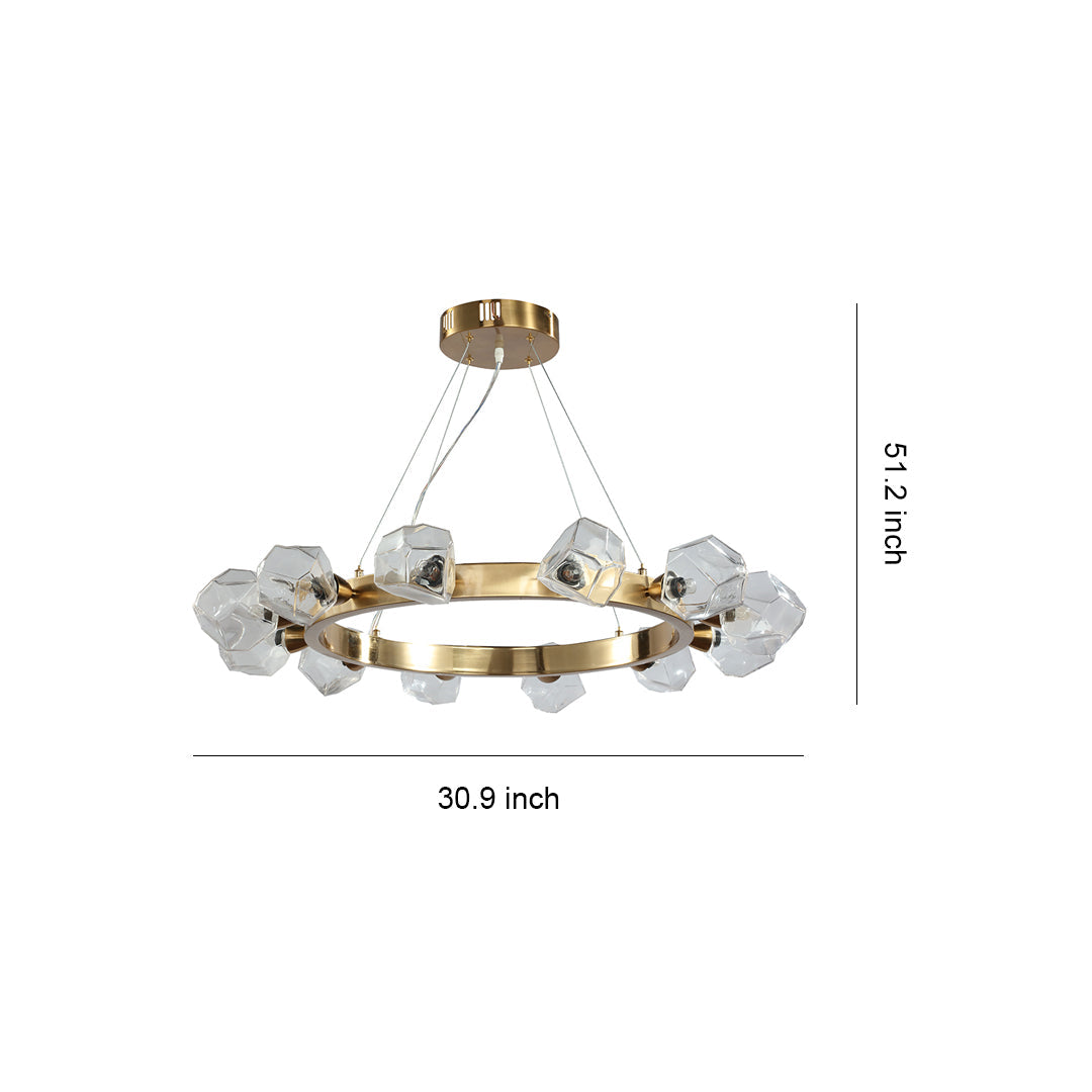 Praxis - Gold Ring Glass Chandelier