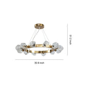 Praxis - Gold Ring Glass Chandelier