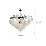 Pyrrha - Matte Black and Clear Glass Chandelier