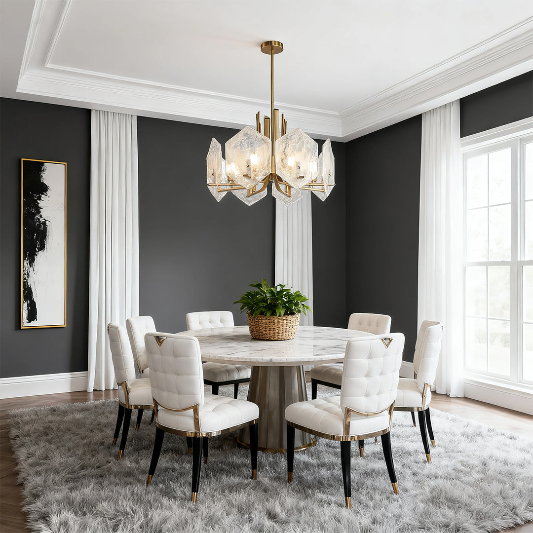 Leandros - Gold Geometric Glass Chandelier