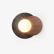 Themisto - Black Travertine and Walnut Sconce