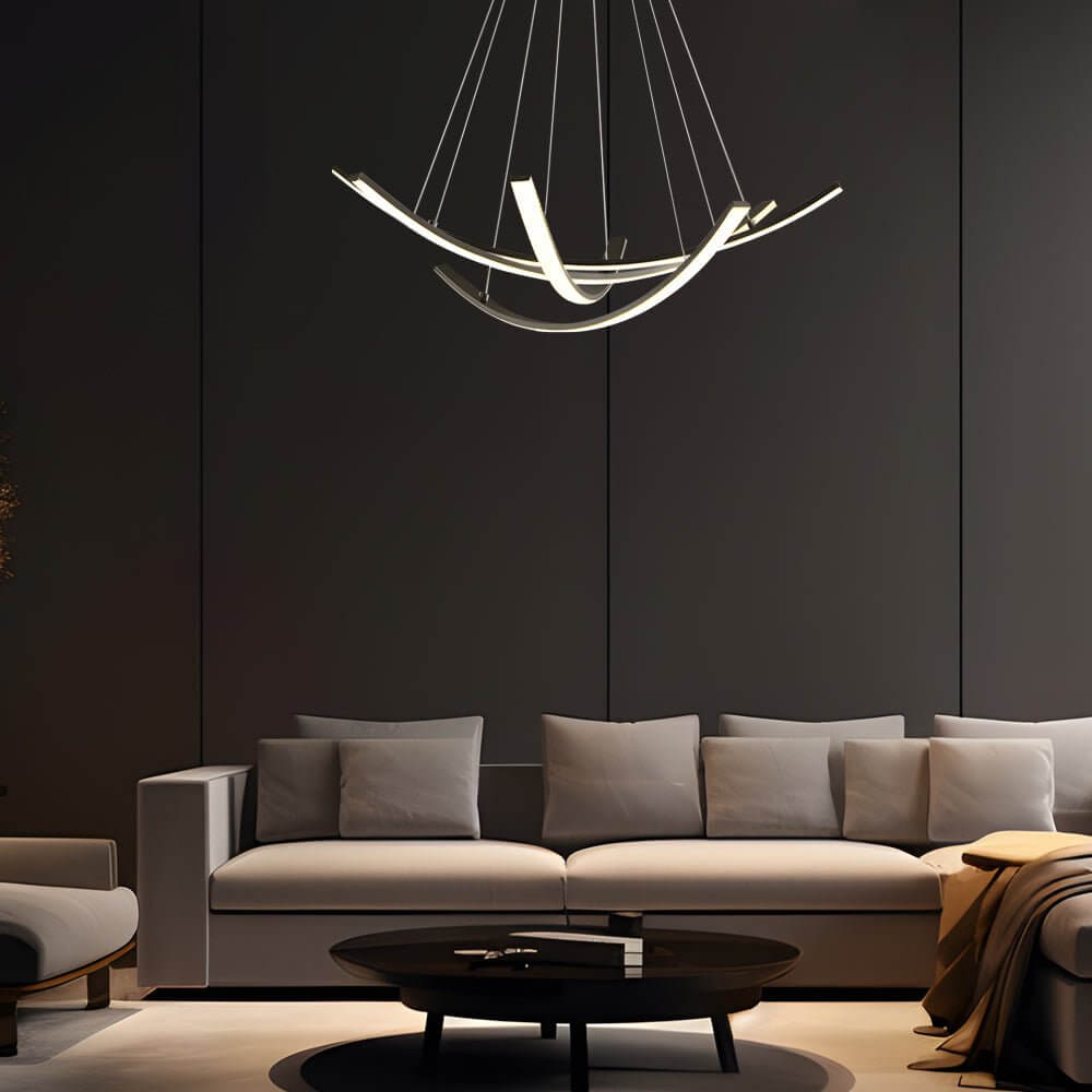 Isadora - Curved Copper Strip LED Pendant