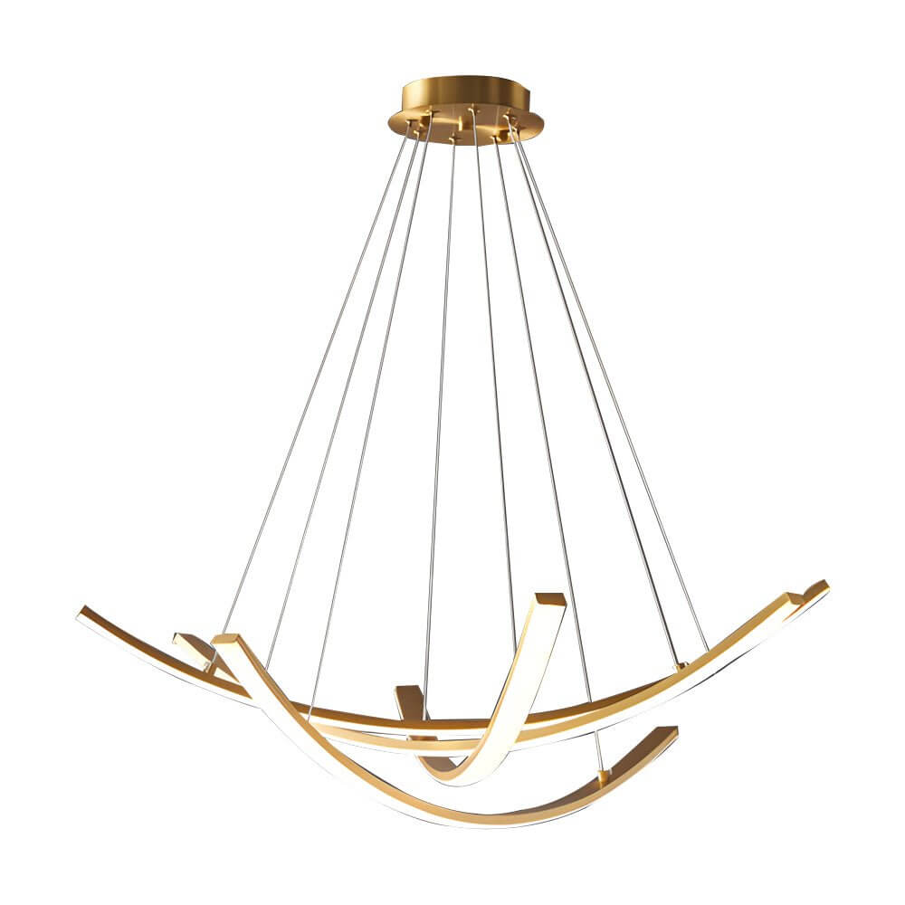 Isadora - Curved Copper Strip LED Pendant
