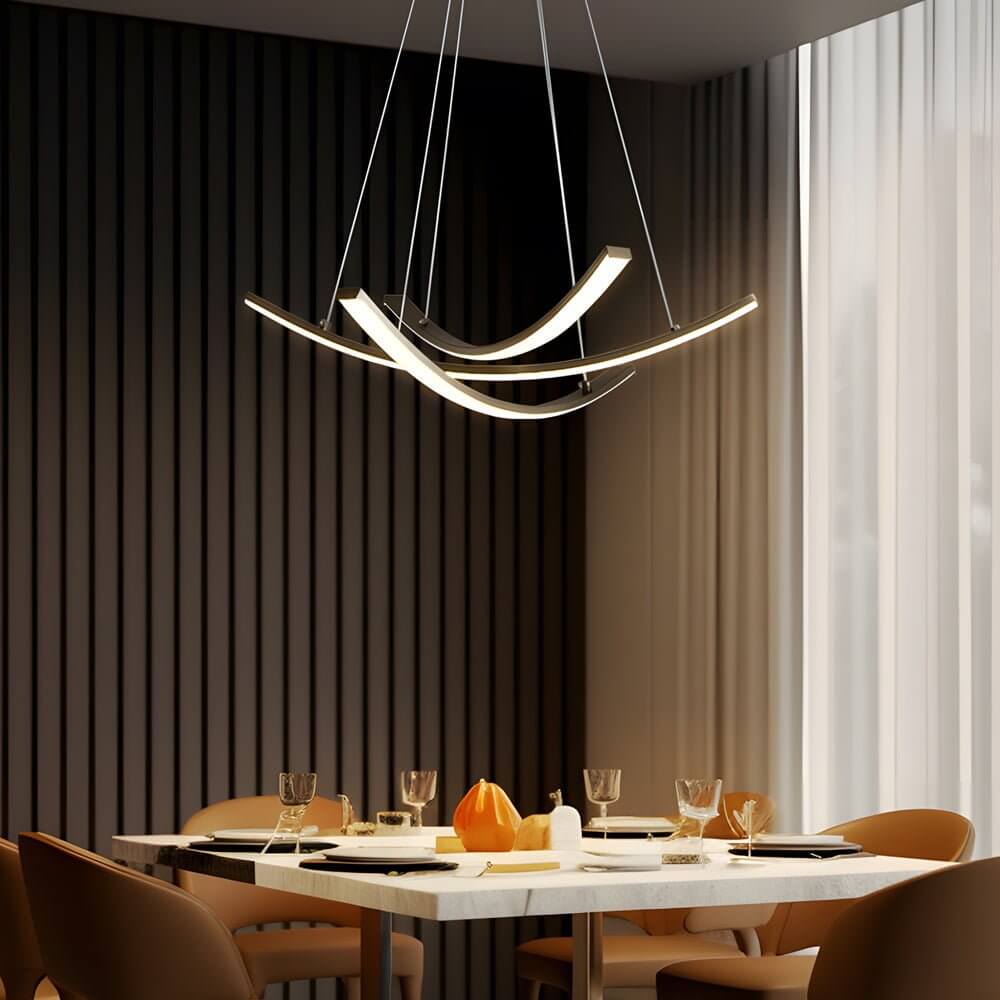 Isadora - Curved Copper Strip LED Pendant